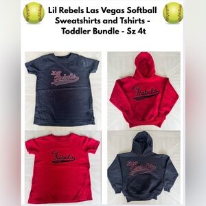 Lil Rebels Las Vegas Softball -Sweatshirts and Tshirts - Toddler Bundle - Sz 4t